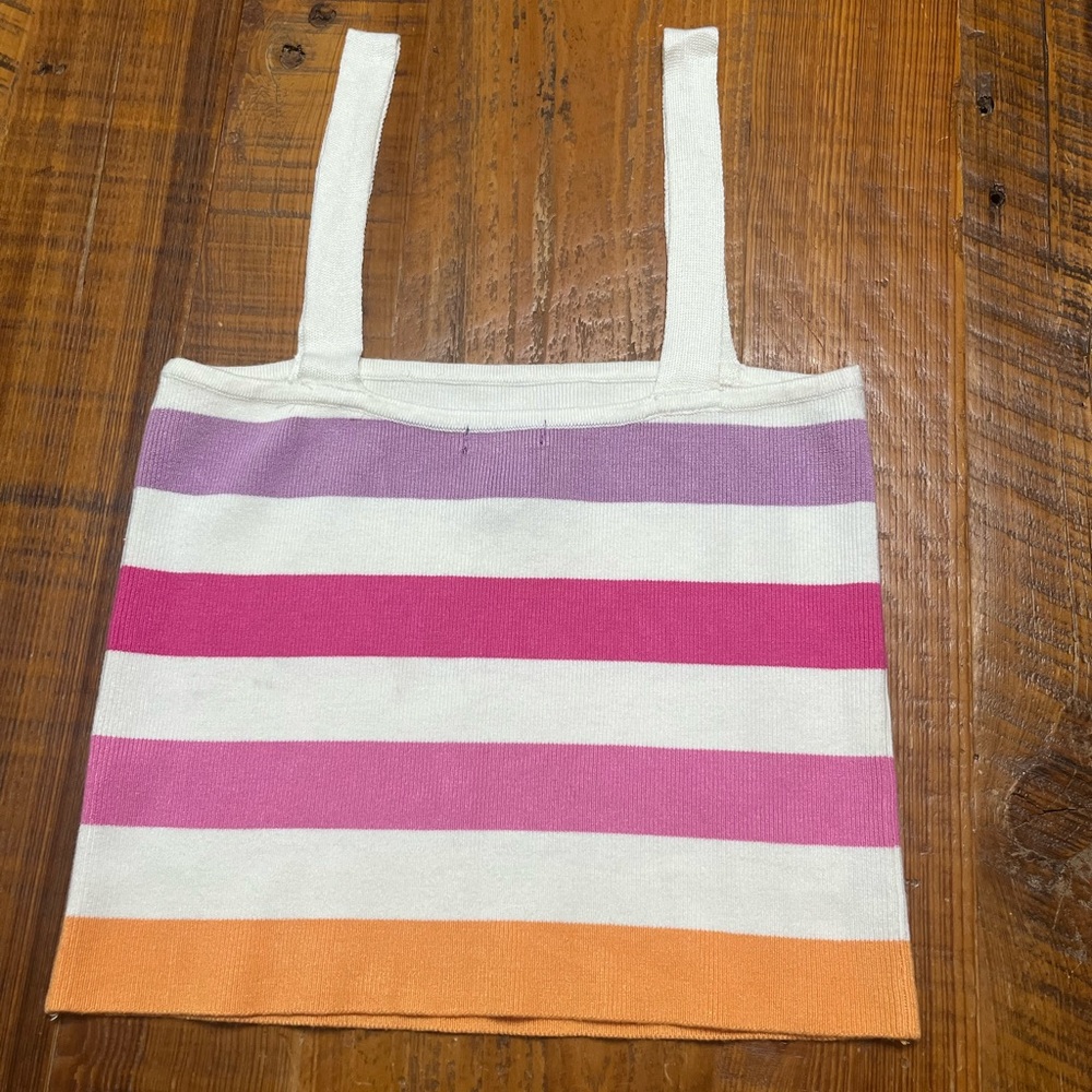Forever 21 Striped Knit Tank Top Size Large